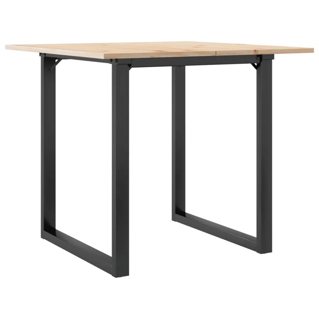 Tavolo da Pranzo | Tavolo da cucina Telaio a O 80x80x75 cm Legno Pino e Acciaio