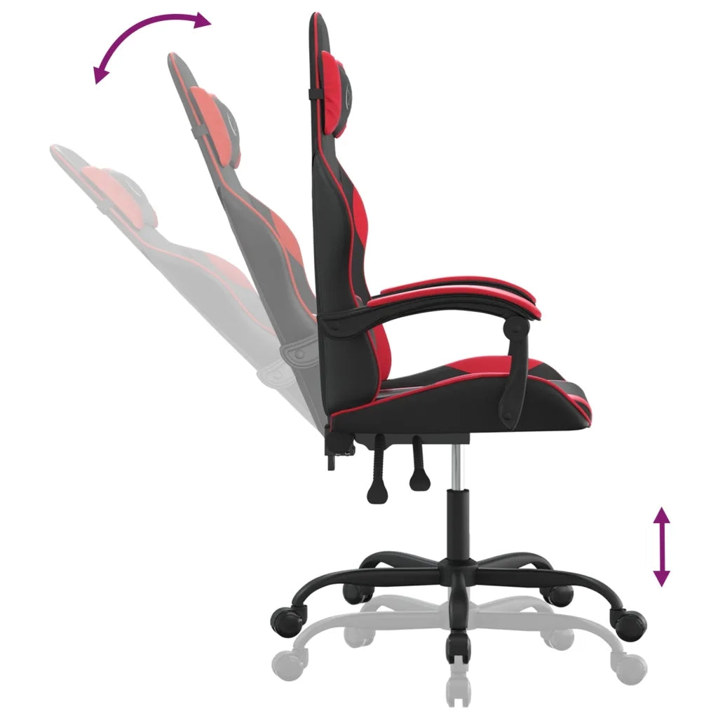 Sedia da Gaming | Sedia da e-sports Nera e Rossa in Similpelle