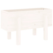 Fioriera | Cassetta per fiori | Vaso da Giardino Bianca 62x30x38 cm Legno Massello di Pino