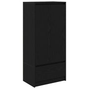 Mobile contenitore con cassetto interno 55,5 x 34 x 119,5 cm pratico stile moderno legno composito finitura rovere nero 02_0051709