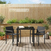 Set di Mobili da Esterno 3 pcs Nero e antracite 80 x 80 x 73 cm