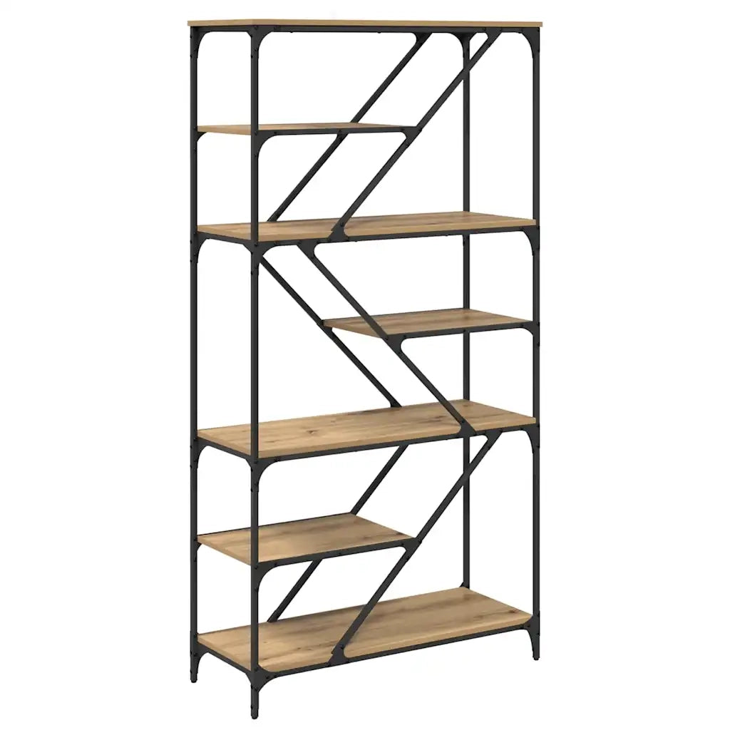 Libreria-Scaffale per Libri-Mobile di Stoccaggio Rovere artigianale 91 x 36 x 176 cm Legno multistrato