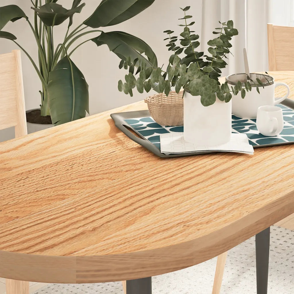 Piano per Tavolo 140x60x4 cm in Rovere Massello Ovale 4009068