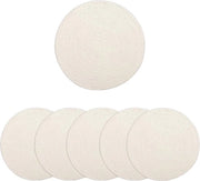 Tavolo da Pranzo Set di 6 - Piatto Ronde 35 cm di Diametro - Bianco Sabbia a Mano Stile a Nastri
