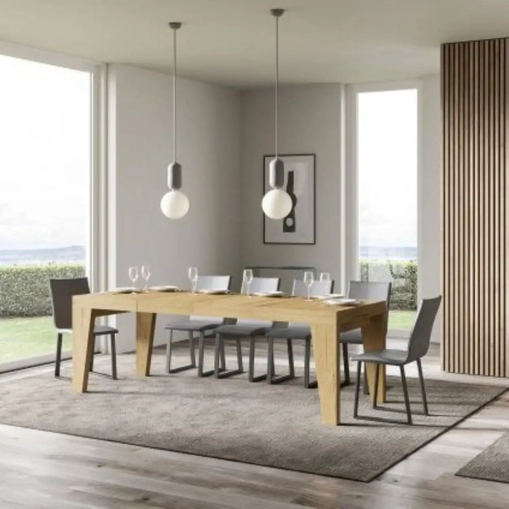 Tavolo allungabile 120/224x90 cm Naxy Premium colore quercia natura