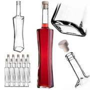KADAX Quadra Glass Bottle 500 ml 0.5L Moonshine Liqueur Bottles 10pcs + Tap T