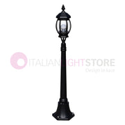 ENEA Lampione a 1 luce h.119 in Alluminio per Esterno Vialetto Giardino NERO