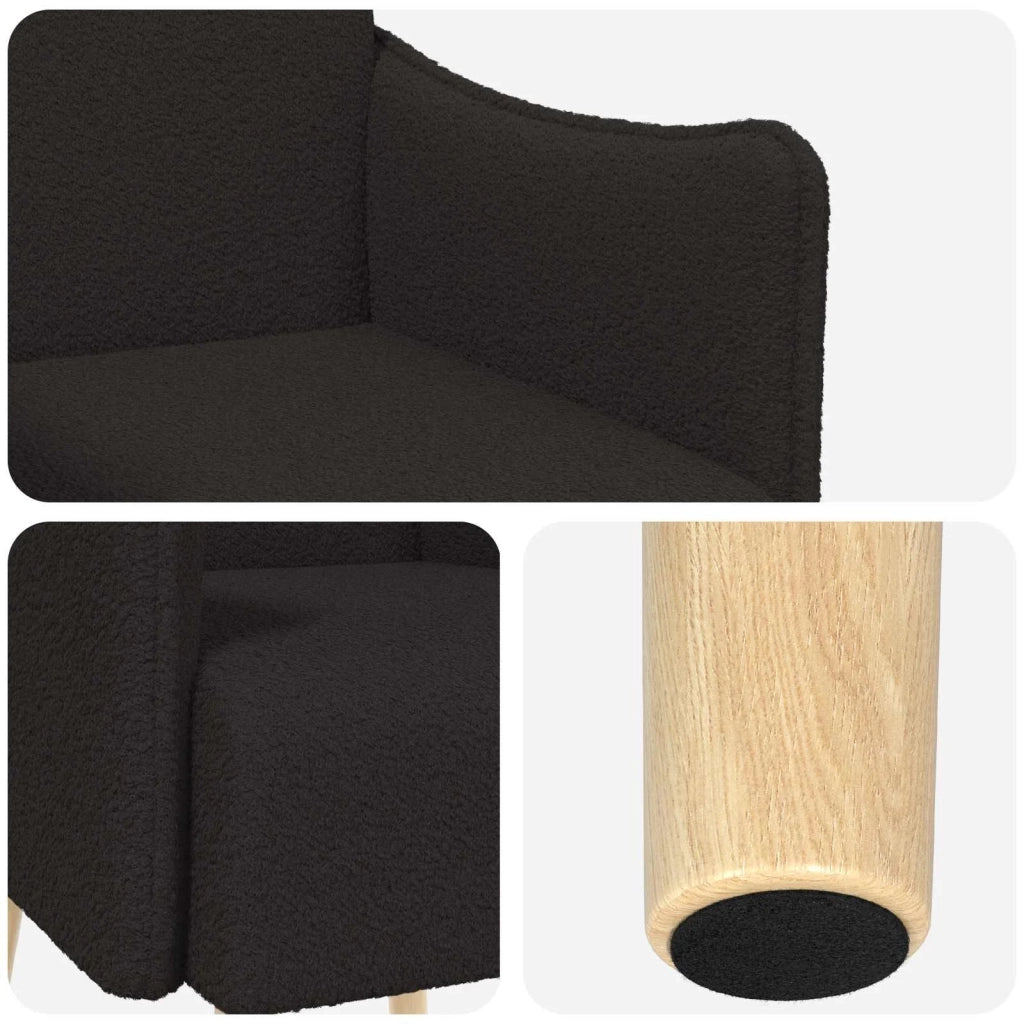 Sedia d'accento Nero Bouclé 42044827