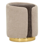 Pouf bicolore con base oro