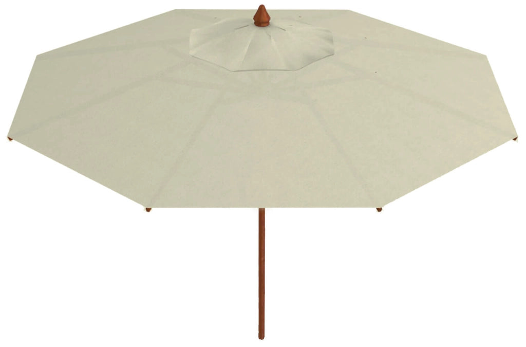Ombrellone da Giardino Ø4 m Palo Ø48 mm in Legno Telo in Acrilico Danieli Havana Ecrù