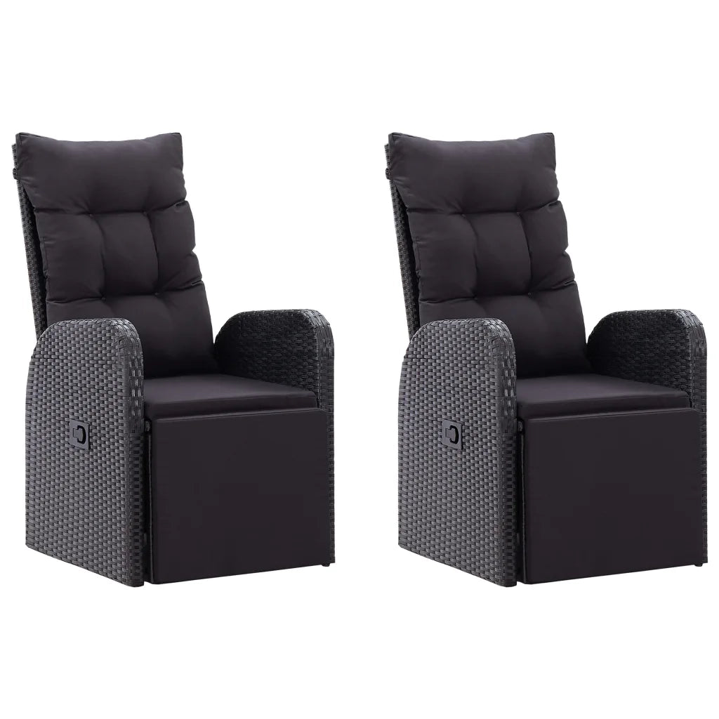 Set Mobili da Pranzo per Giardino 3 pz Nero 3068713