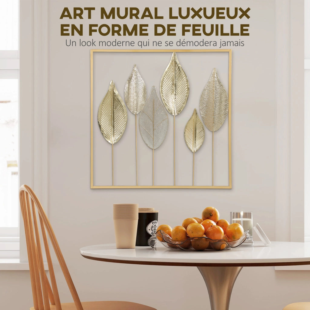 Decorazione parete metallo foglia ¨C Minimal ¨C Dorato 70x70 cm