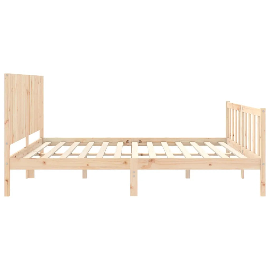 Giroletto con Testiera Super King Size-Struttura Letto in Legno Massello 589241