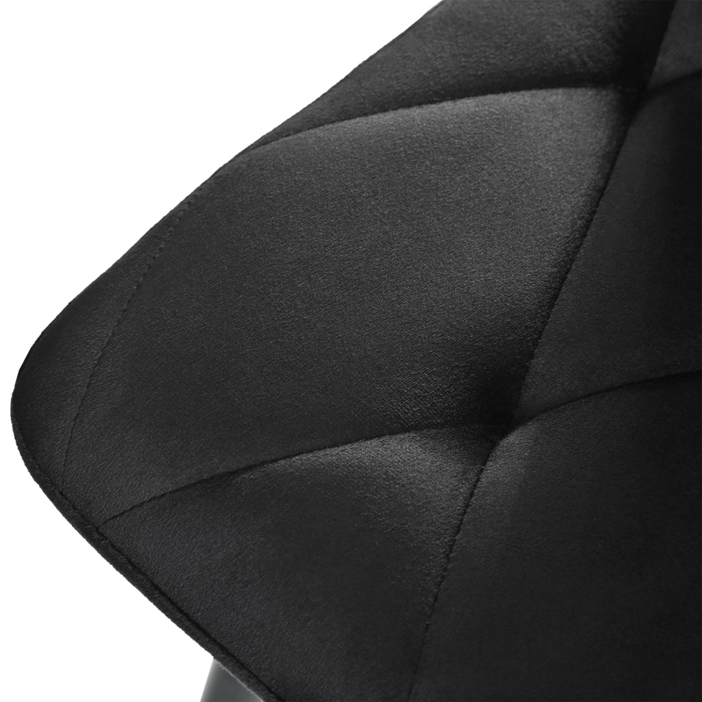 SEDIA da pranzo in velluto nero Set da 4 pezzi