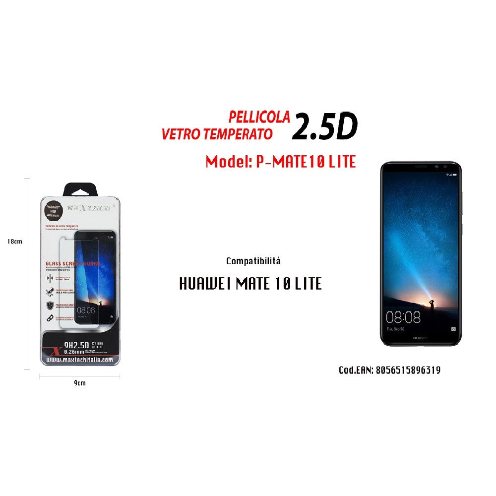 Trade Shop - Pellicola Vetro Temperato Per Huawei Mate 10 Lite Salva Schermo Maxtech P-mate10 Lite -