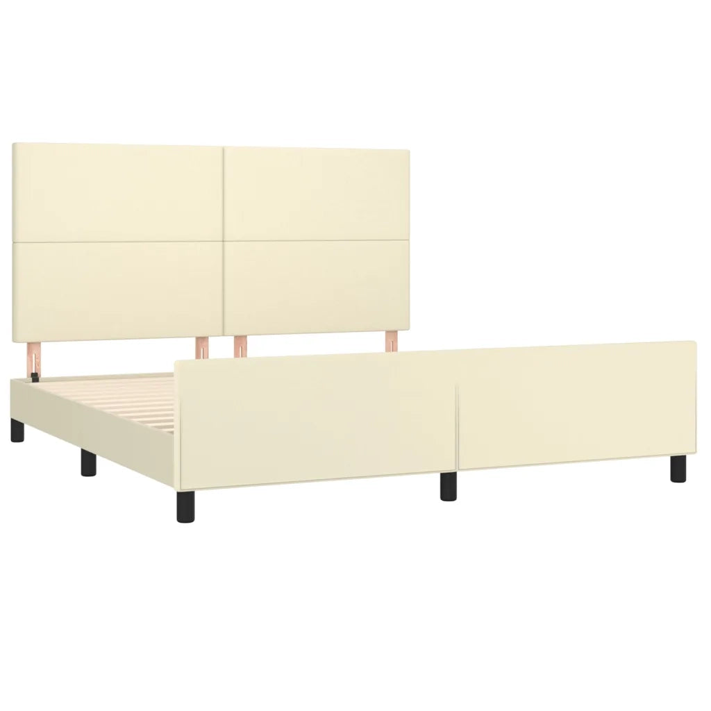 Giroletto con Testiera Crema 180x200 cm in Similpelle cod mxl 57770