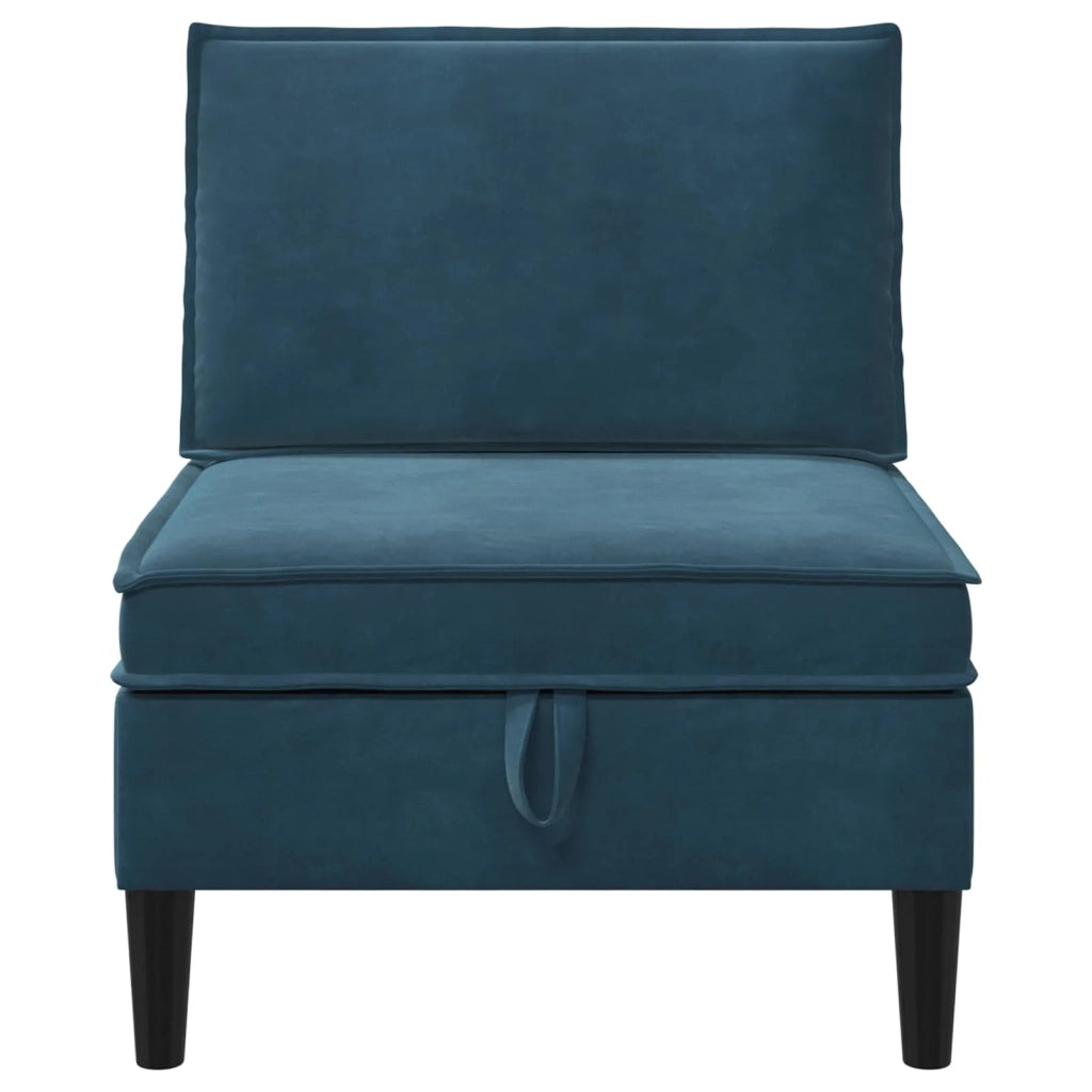 Divano | Divano da soggiorno | Sofa Centrale con Spazio di Archiviazione Blu Velluto