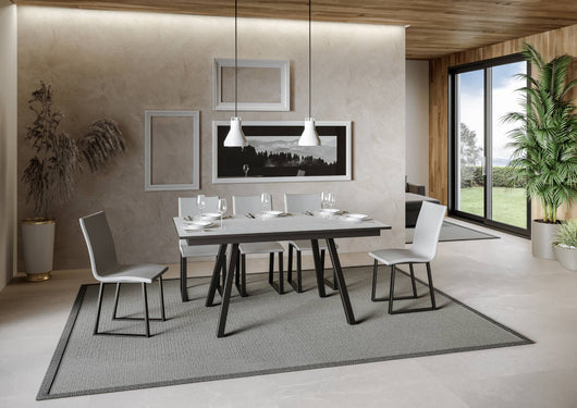 Tavolo Allungabile 160-220x90x74 cm Mirhi piano Bianco Frassino