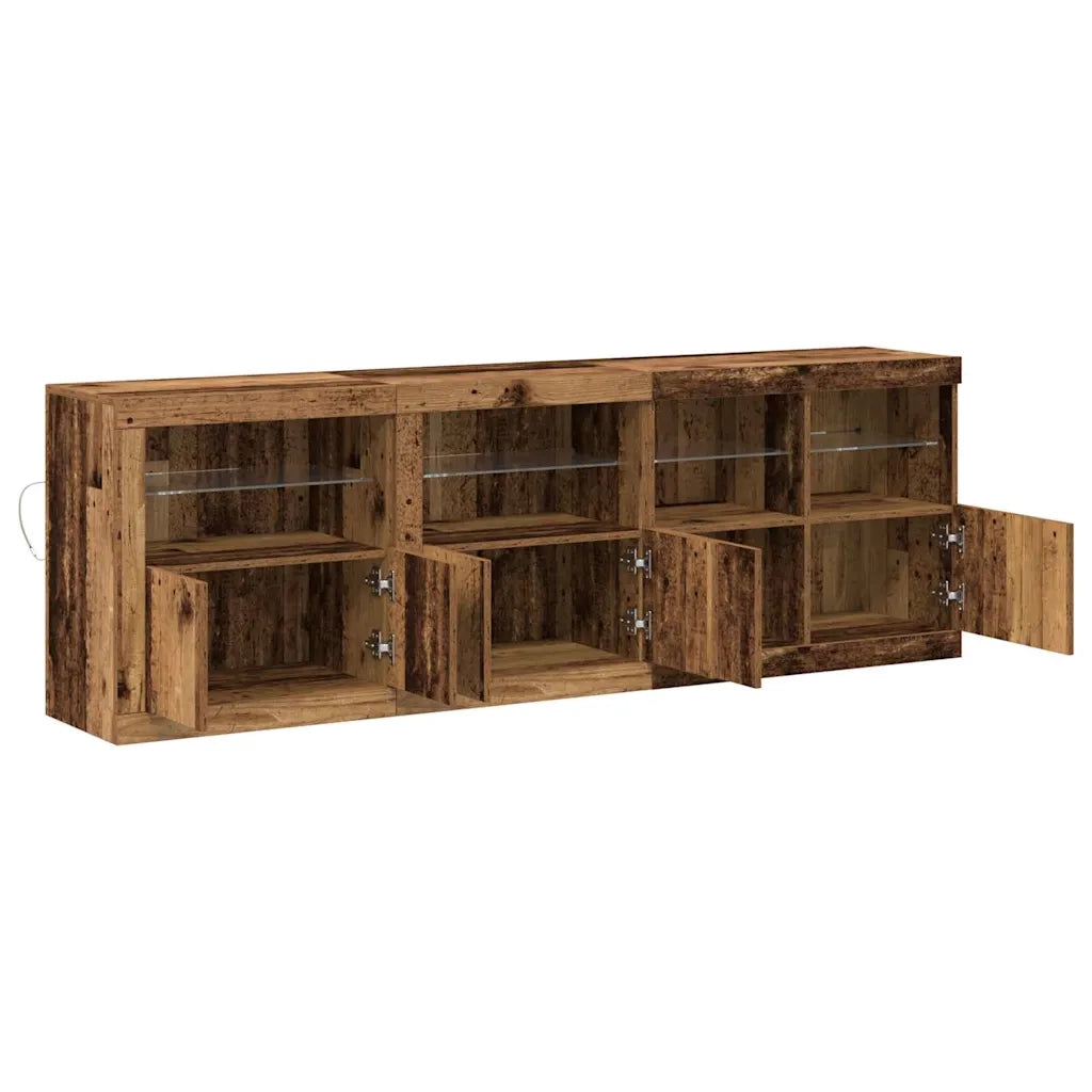 Credenza | Madia LED Legno vecchio 202 x 37 x 67 cm Legno multistrato