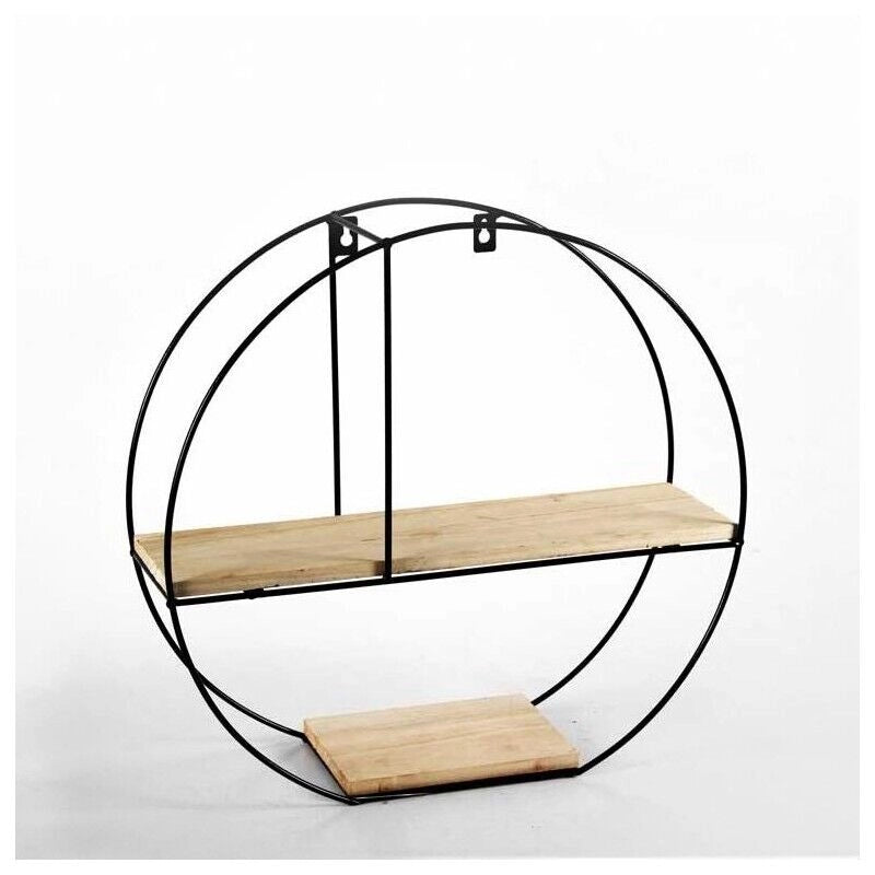 BACHECA DA PARETE STILE INDUSTRIAL CON 2 RIPIANI IN LEGNO 40X12X40CM