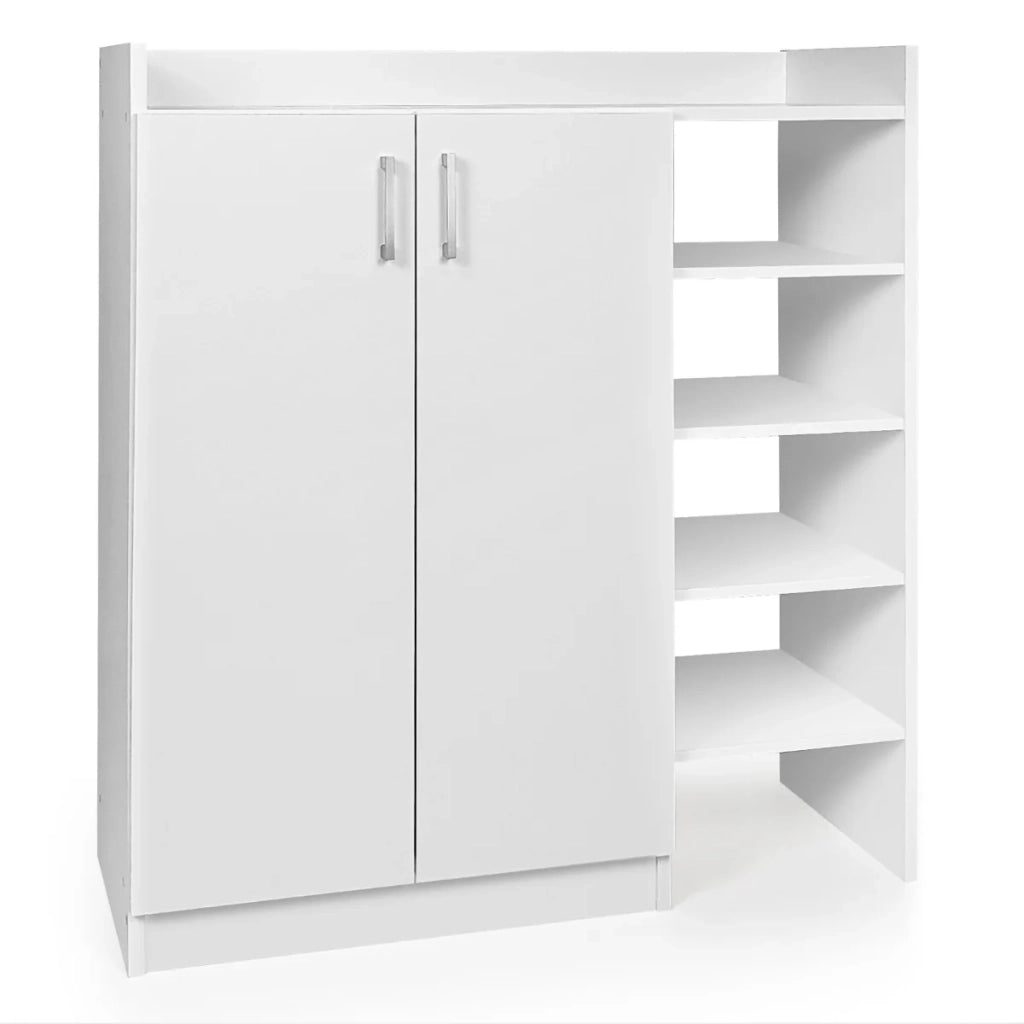 Mobiletto portascarpe 83 x 31 x 90 cm con ripiani regolabili in 5 posizioni bianco moderno 20_0017990