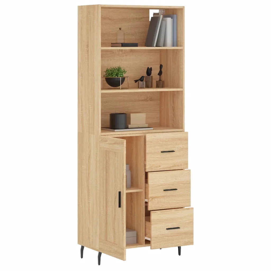 Credenza | Madia | Buffet da pranzo | Armadio da pranzo Rovere Sonoma 69,5x34x180 cm in Legno Multistrato