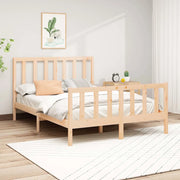 Letto senza Materasso-Struttura Letto 140x190 cm in Legno Massello di Pino 627093