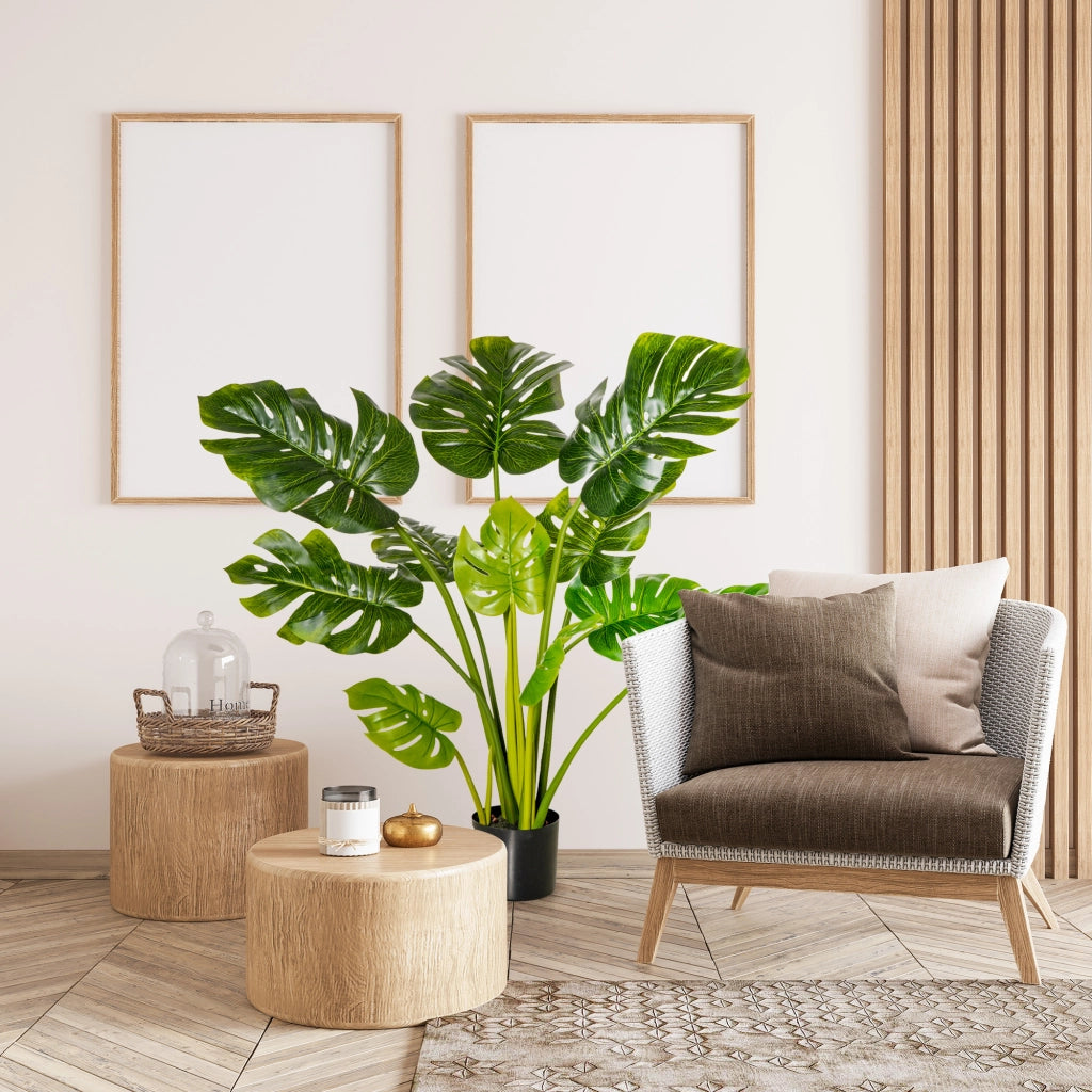 Pianta artificiale, pianta d'appartamento decorativa, 110 cm in vaso di plastica, facile da curare, per uso interno ed esterno.