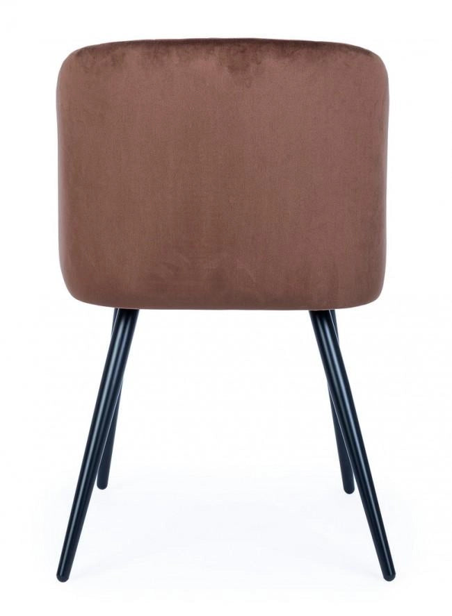 Set 2 Sedie 53x57x81,5 cm in Poliestere Effetto Velluto Ruggine