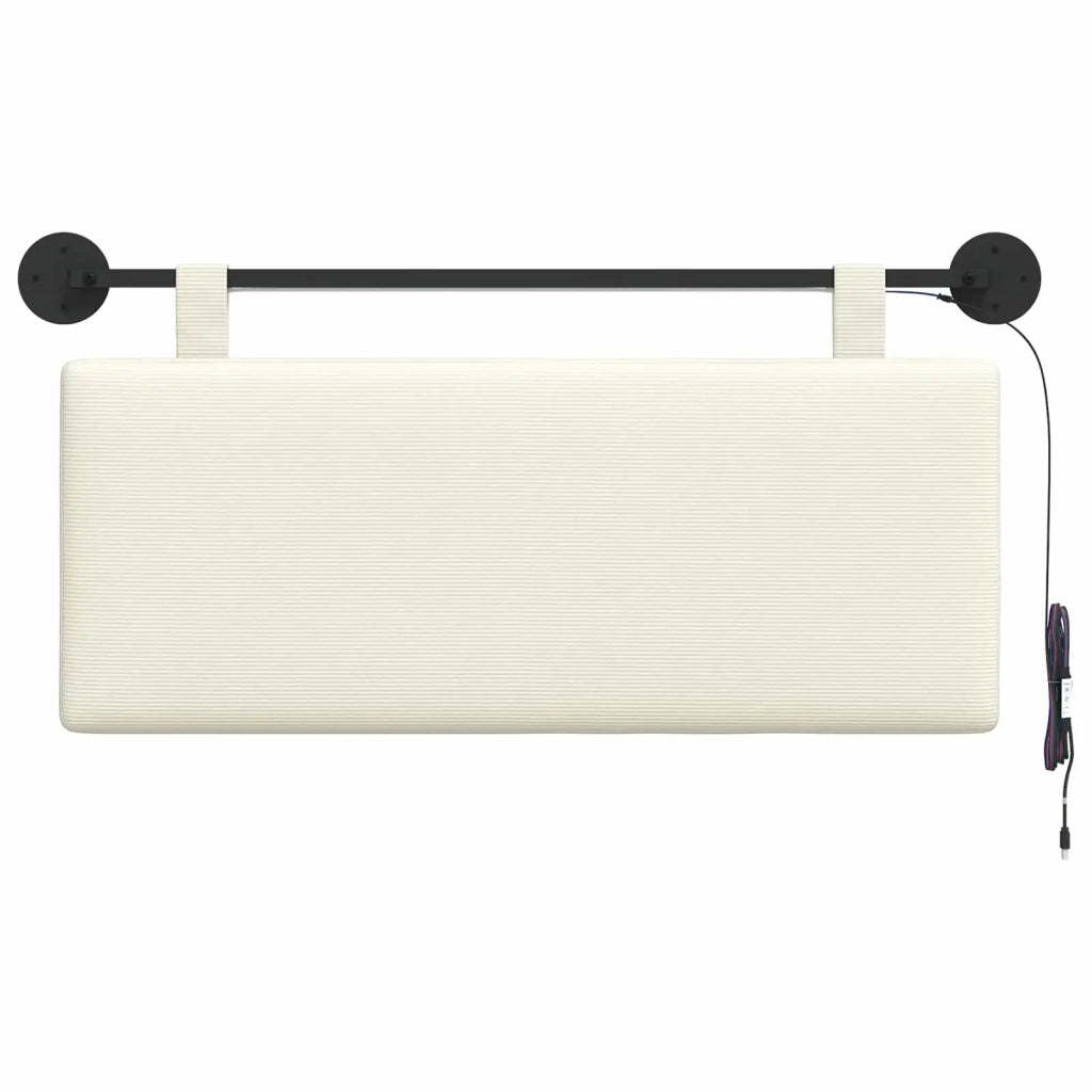 Testiera | Testata sospesa Con luce LED Crema Tessuto in Cords