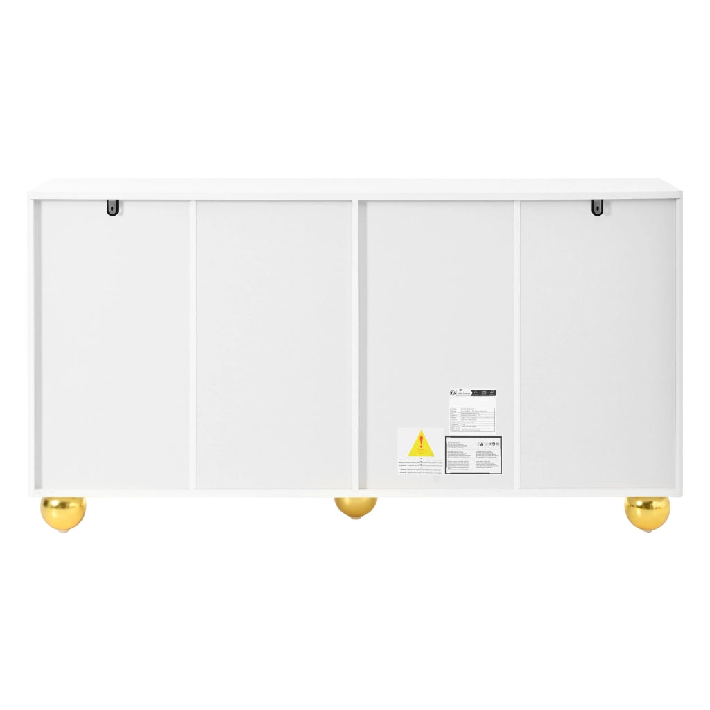 Credenza a 4 ante con rilievo dorato ad arco; 2 vani con ripiani; per soggiorno e sala da pranzo; 140 × 40 × 74 cm