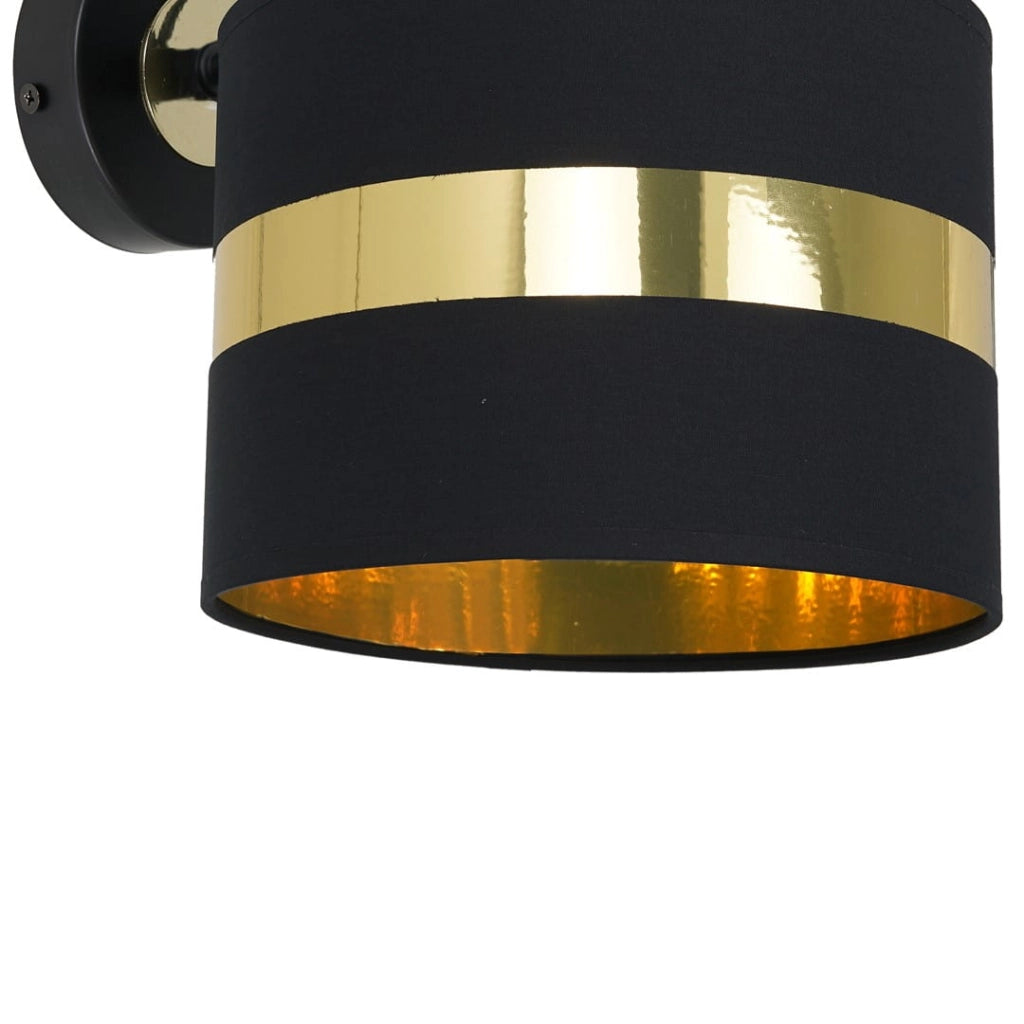 Applique PALMIRA MLP6317 1xE27 60W nero oro Milagro