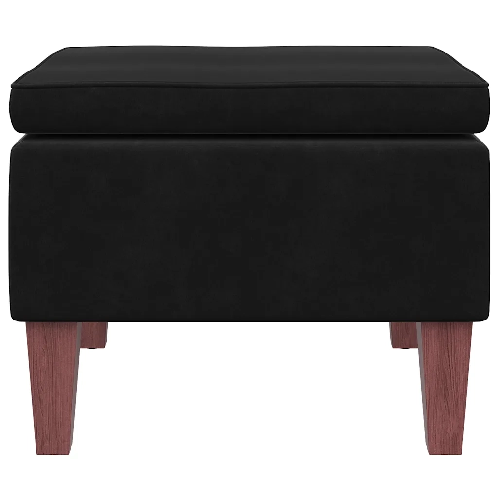 Poggiapiedi con Gambe in Legno Nero in Velluto cod mxl 51313