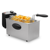 SOGO - Friggitrice Semi-Professionale 3L - 2000W - Acciaio Inox con Termostato e Coperchio con Finestra