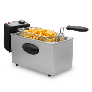 SOGO - Friggitrice Semi-Professionale 3L - 2000W - Acciaio Inox con Termostato e Coperchio con Finestra