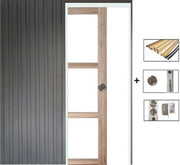 Porta Scorrevole Frake Vetro Trasparente H204 x L83 + Sistema Pocket e kit di finitura inclusi senza maniglia