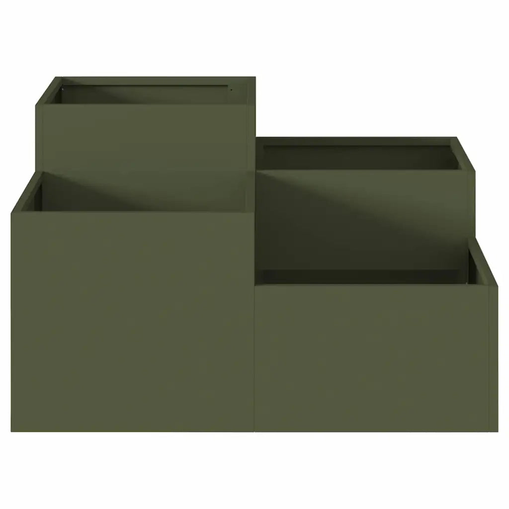 Vaso da giardino Oliver verde 100 x 100 x 48 cm Acciaio