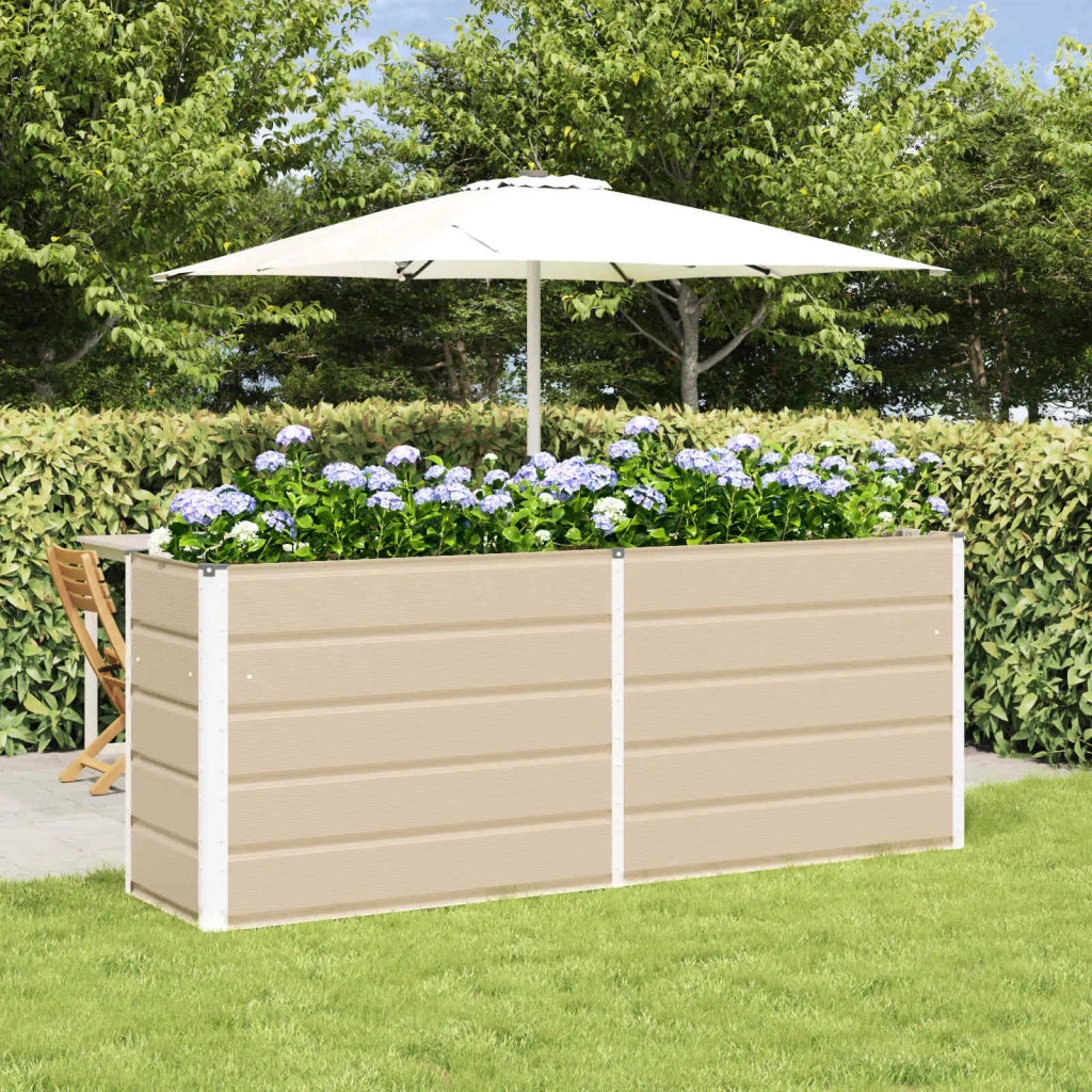 Fioriera | Cassetta per fiori | Vaso Avorio 195 x 50 x 75 cm Acciaio zincato