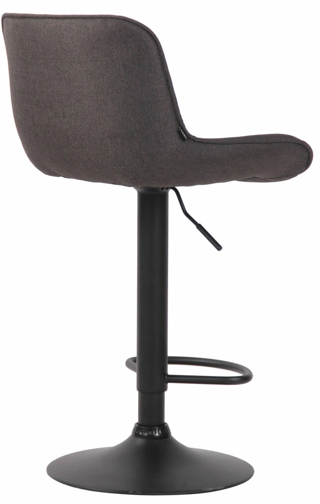 Set di 2 sgabelli da bar Lentini in tessuto grigio scuro,nero