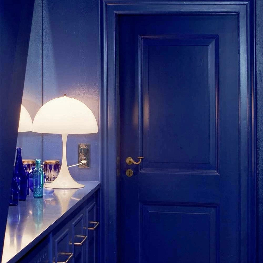Trade Shop - Lume Moderno Bianco Abat Jour Attacco E27 Lampada Da Tavolo Scrivania Lumetto D12 -