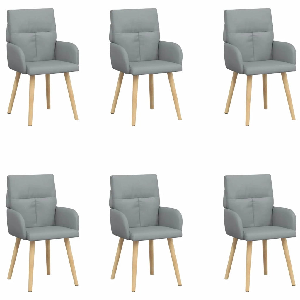 Sedie da pranzo 6 pcs Tessuto Grigio Chiaro 60 x 56 x 96 cm 3428365