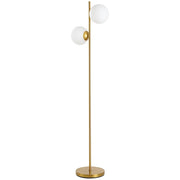 Lampada da Terra Ø28x165 cm Paralumi a Sfera con Attacco E27 Struttura in Metallo Oro