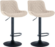 Set di 2 Sgabello da bar Minosa Tortora,Tessuto