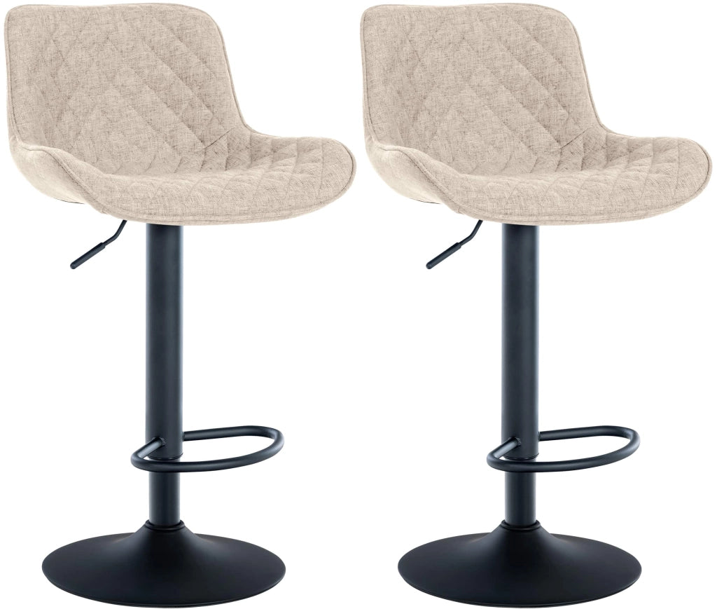 Set di 2 Sgabello da bar Minosa Tortora,Tessuto