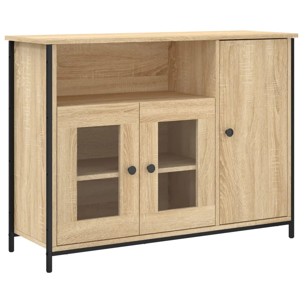 Credenza-Buffet-Armadio da cucina Rovere Sonoma 100x35x75 cm in Legno Multistrato