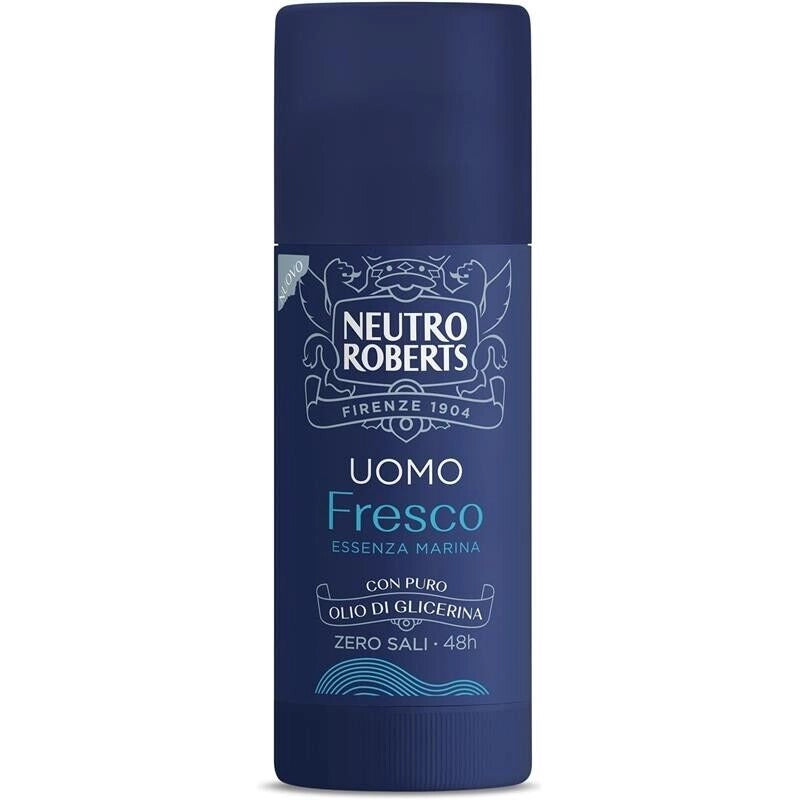 NEUTRO ROBERTS DEODORANTE STICK FRESCO UOMO ESSENZA MARINA CON ANTIODORE ZERO SALI DI ALLUMINIO ZERO 40 ML 48H