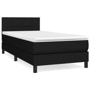 Letto singolo | Letto per adulti | Giroletto a Molle con Materasso Nero 90x200 cm in Tessuto