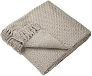 Plaid naturale con palline - Tessuto riciclato duraturo - Dimensioni extra grandi 200 x 200 cm