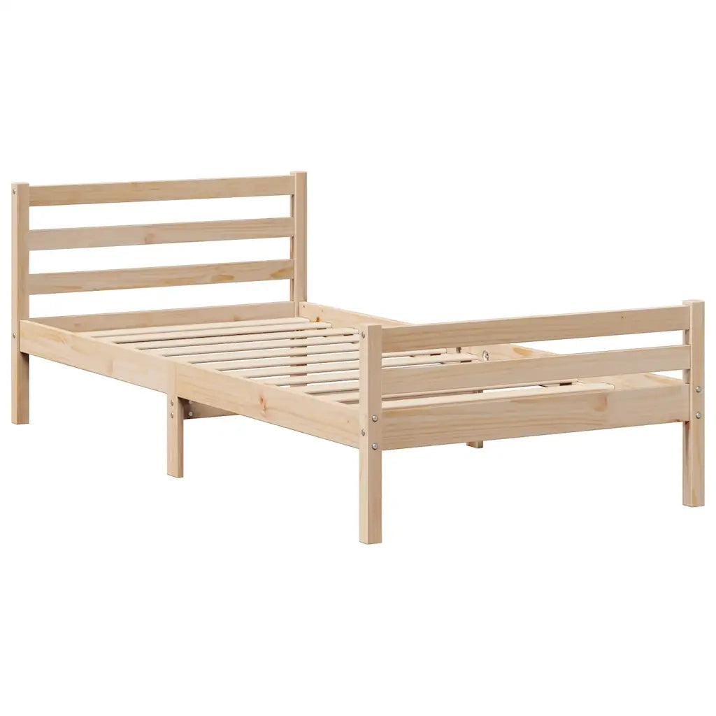 Giroletto con Testiera 100x200 cm Legno Massello di Pino