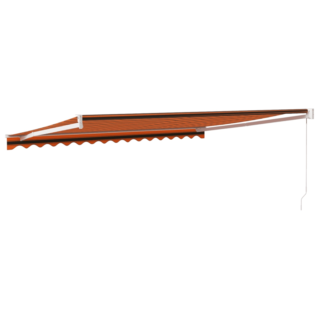 Tenda da Sole | Tenda Retrattile Arancione Marrone 4,5x3 m Tessuto e Alluminio